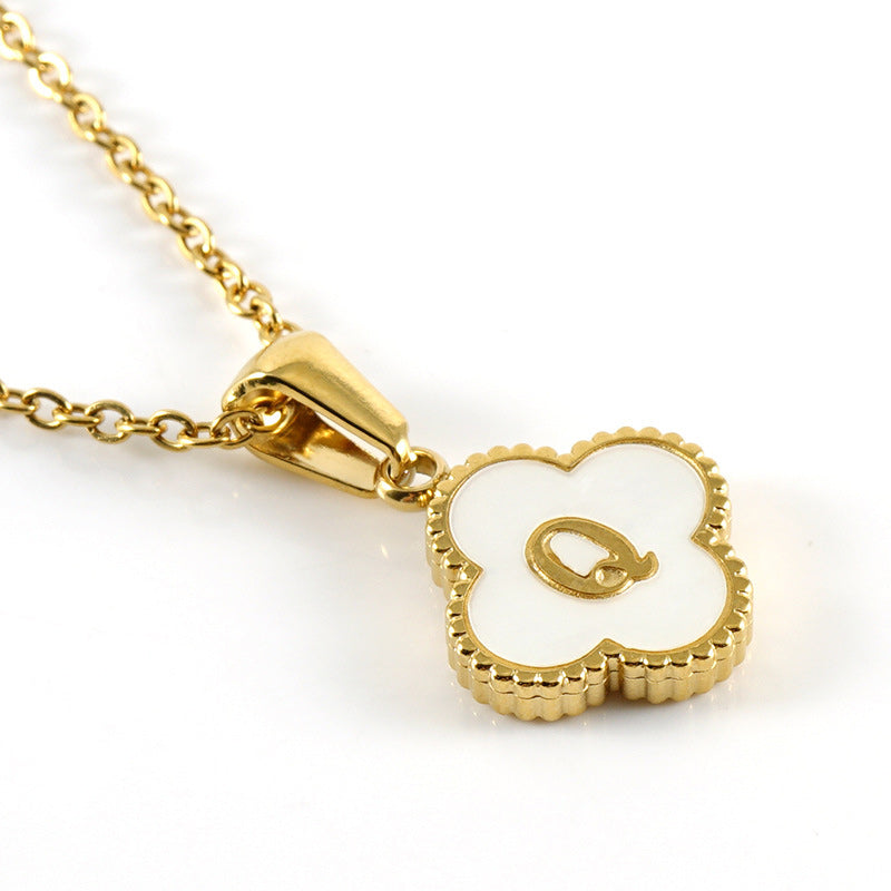 Four Leaf Clover Monogram Necklace