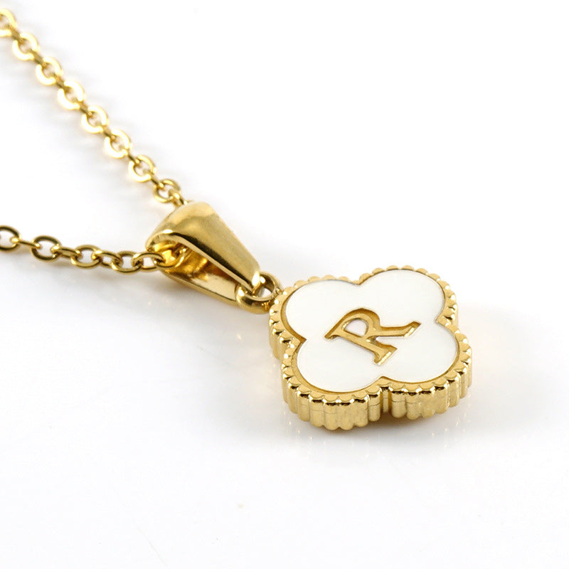 Four Leaf Clover Monogram Necklace