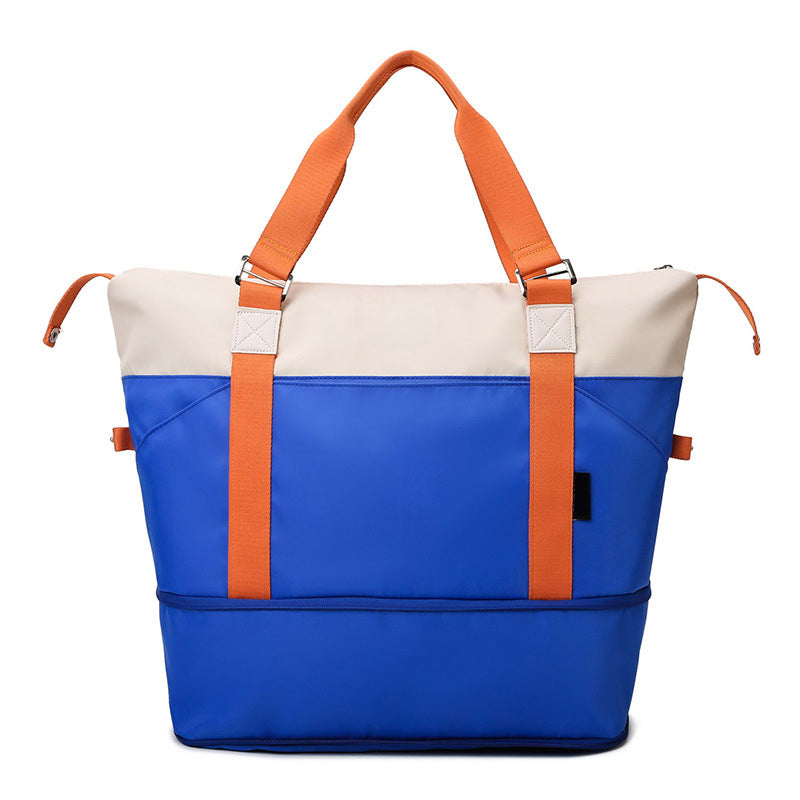 Contrasting Color Large Capacity Travel Bag