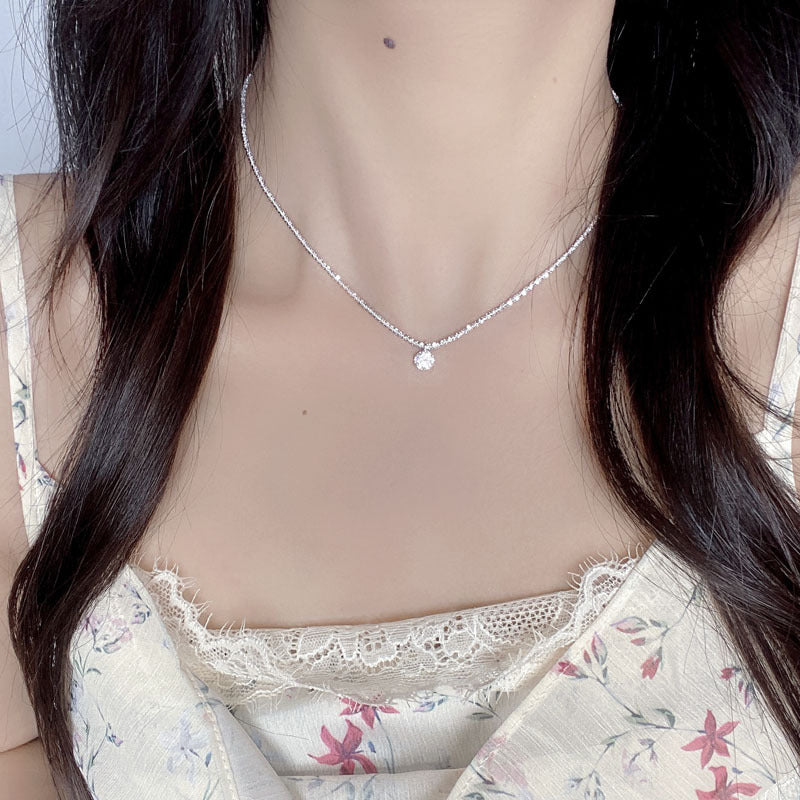 Six Prong Moissanite Necklace