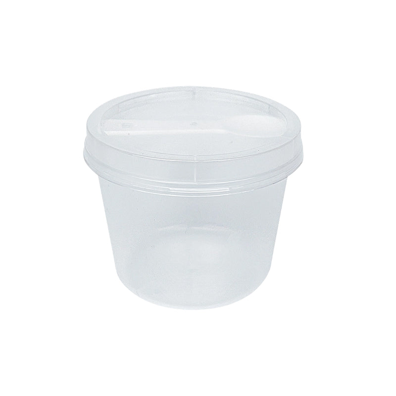 Clear Dessert Cups with Lids & Spoons