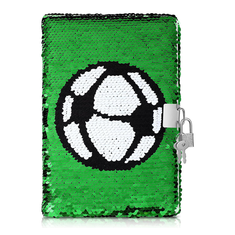 Football Sequin Diary Notebook Journal