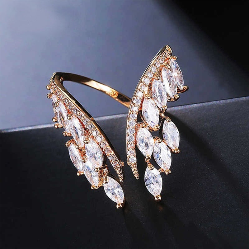Angel wings bracelet and ring