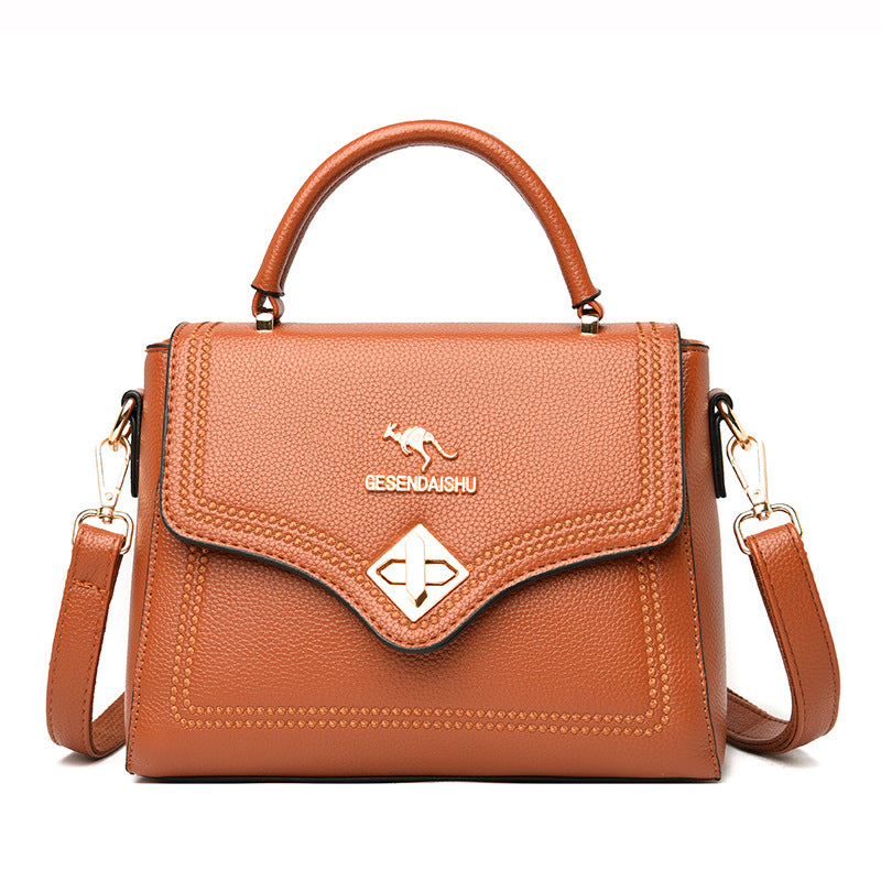 Classic Tote For Commuting Outing Minimalist Small Leather Handbag