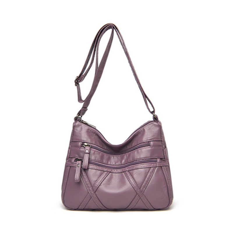 Lightweight Soft Leather Shoulder Bag