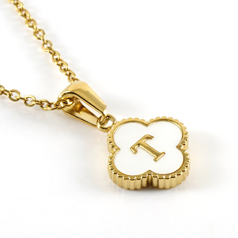 Four Leaf Clover Monogram Necklace