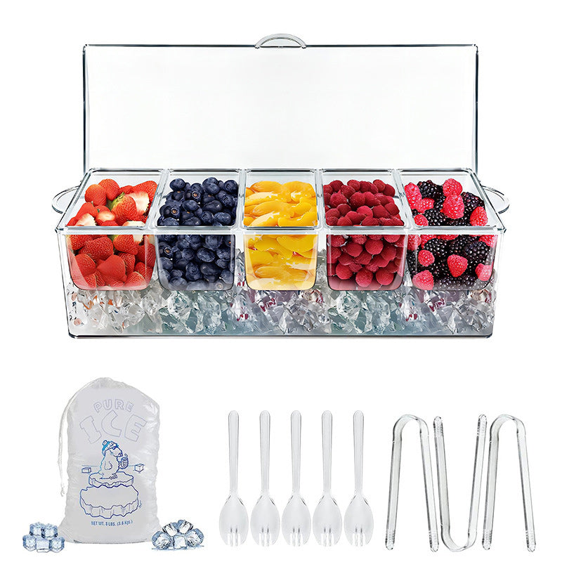 Ice Chilled Condiment Tray Set