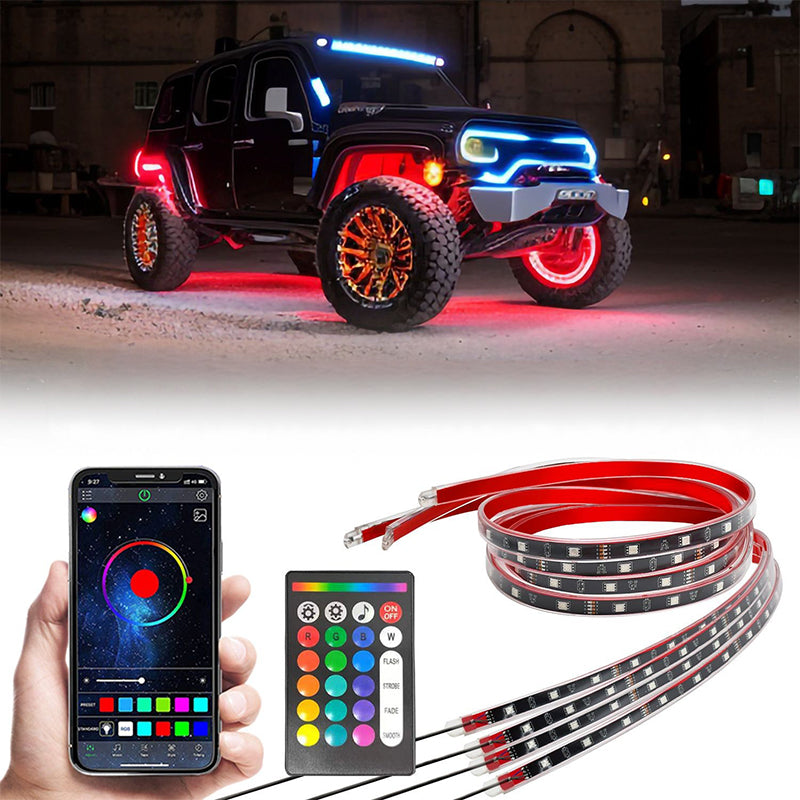 Waterproof RGB Flexible LED Strip for Car Chassis(4pcs)