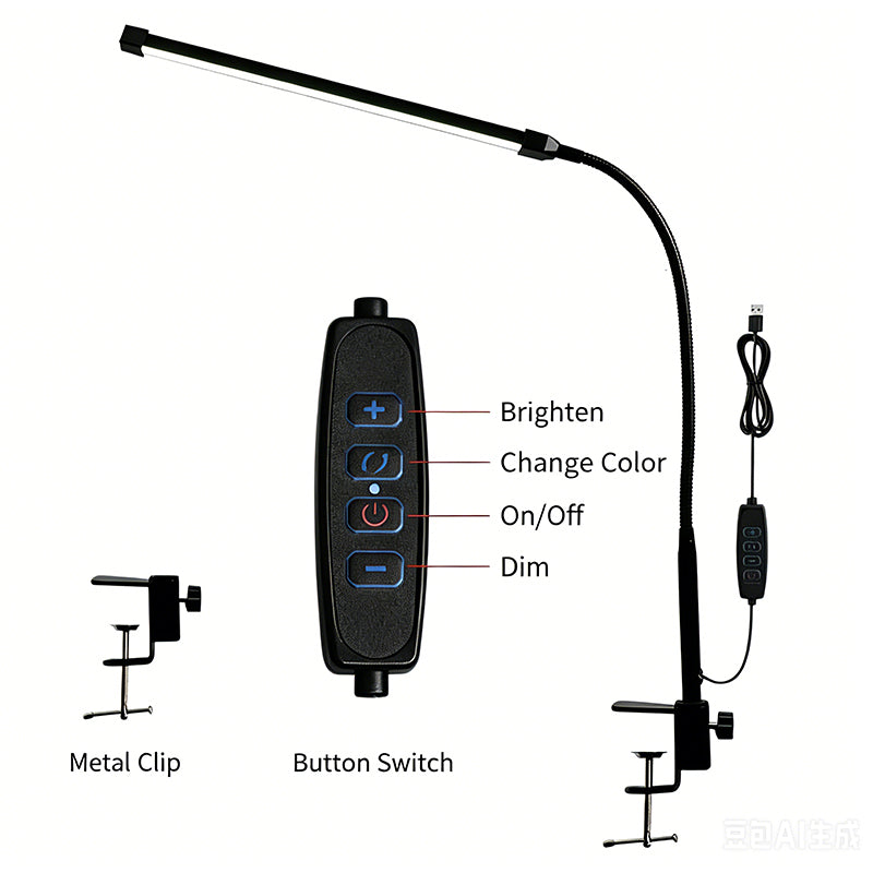 Clip-on desk lamp