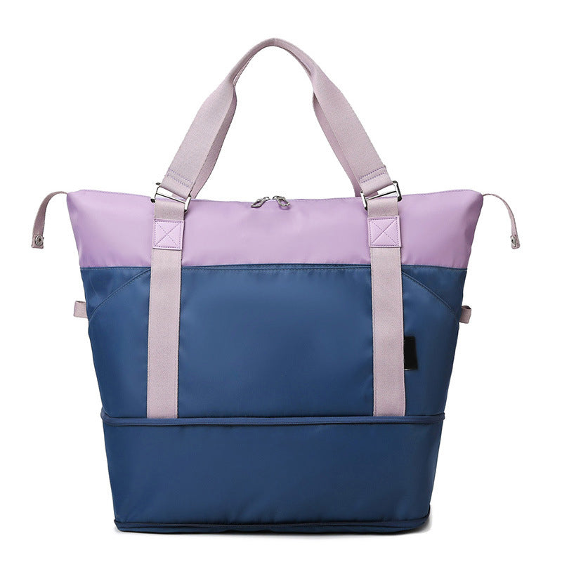 Contrasting Color Large Capacity Travel Bag