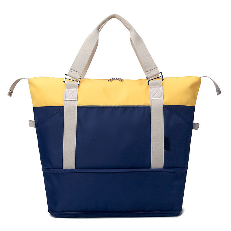 Contrasting Color Large Capacity Travel Bag