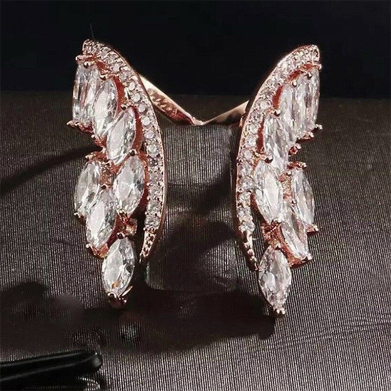 Angel wings bracelet and ring