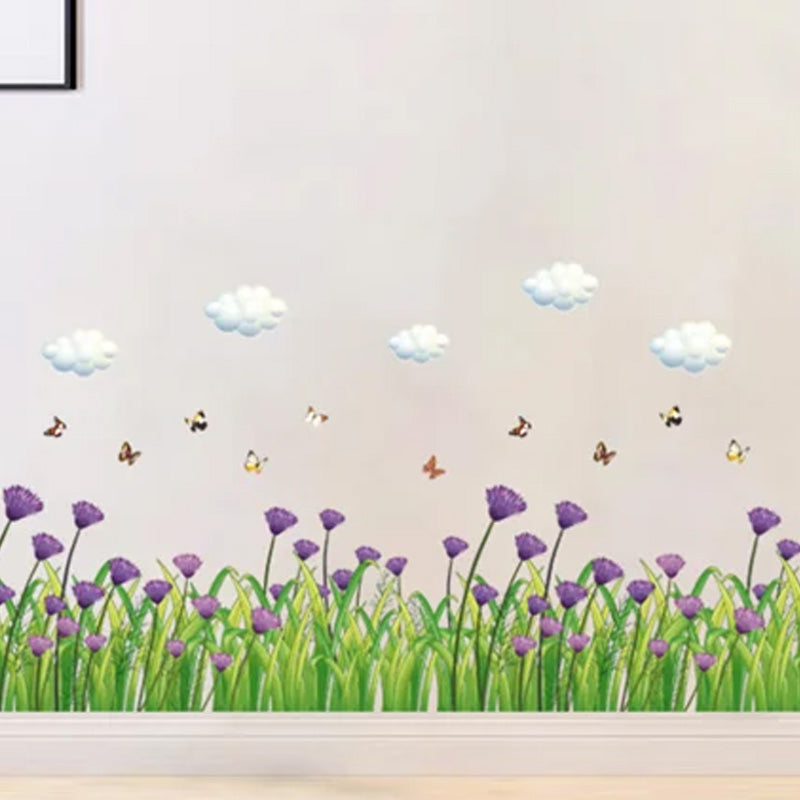 Nature 3D Flowers Green Grass Wall Decoration