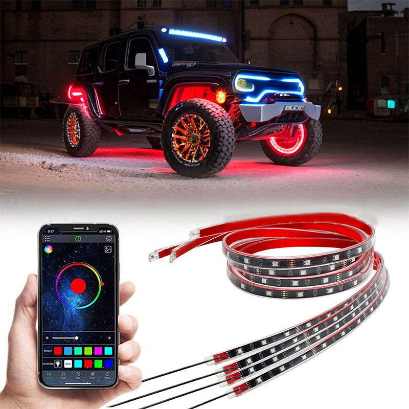 Waterproof RGB Flexible LED Strip for Car Chassis(4pcs)