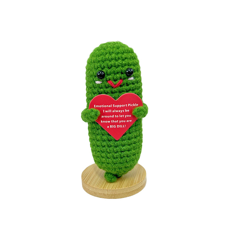 Cute Crochet Pickle Wearing Graduation Tassel Hat