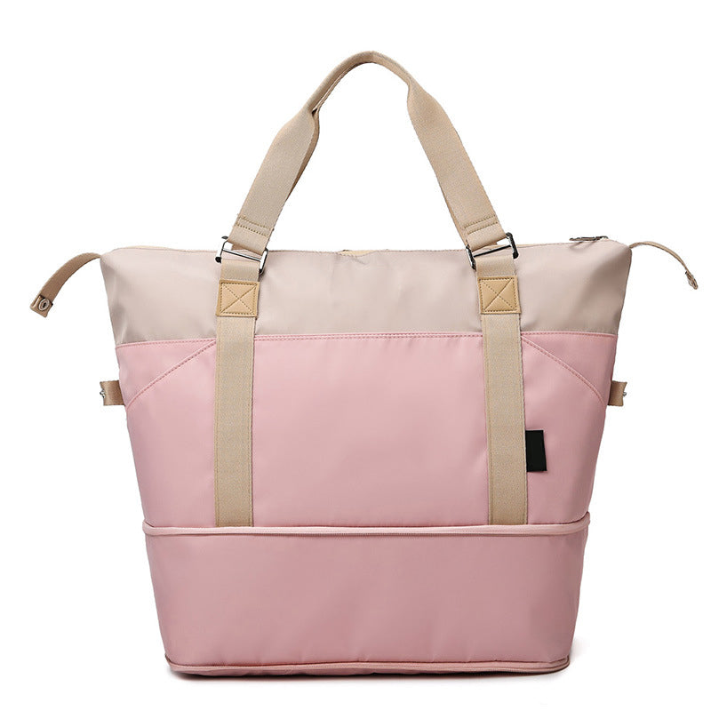 Contrasting Color Large Capacity Travel Bag