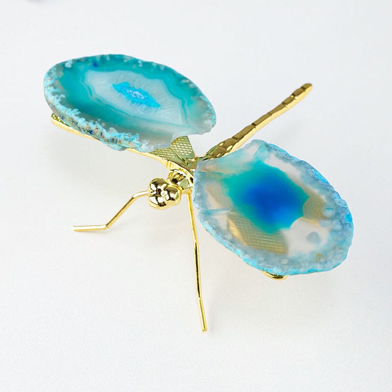 Natural Agate Slice Dragonfly