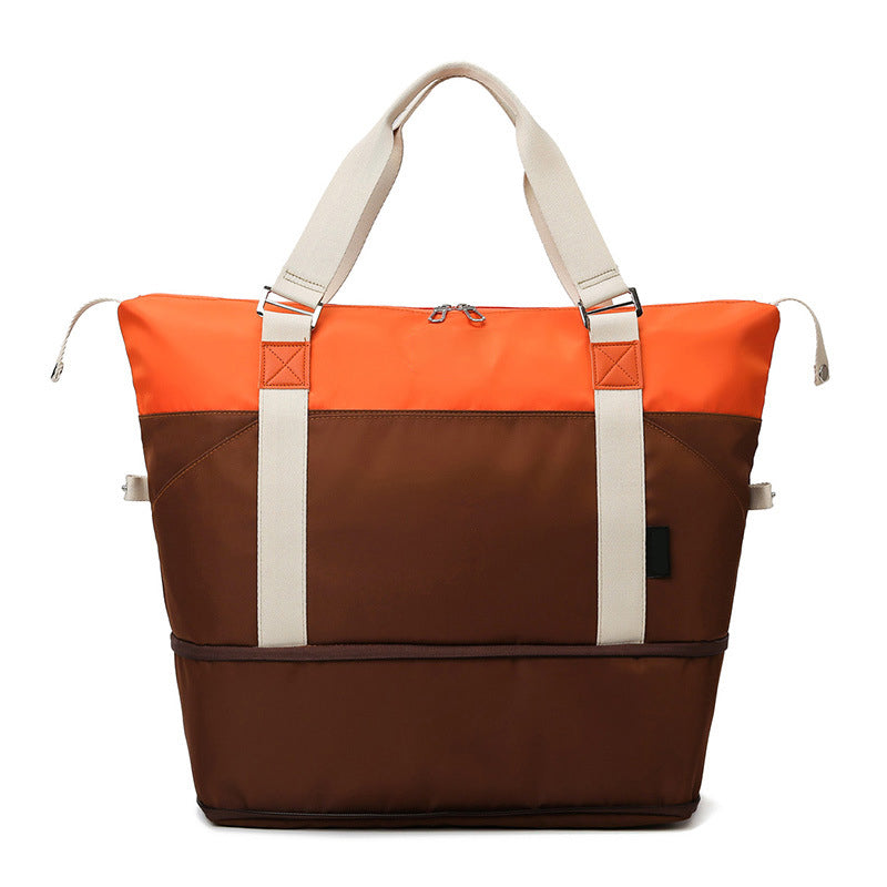 Contrasting Color Large Capacity Travel Bag