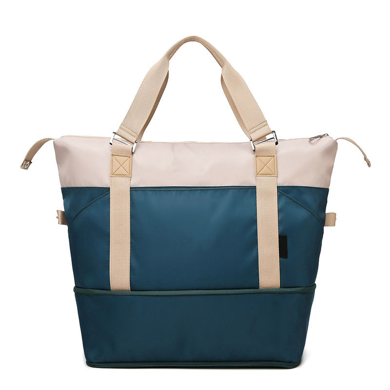 Contrasting Color Large Capacity Travel Bag