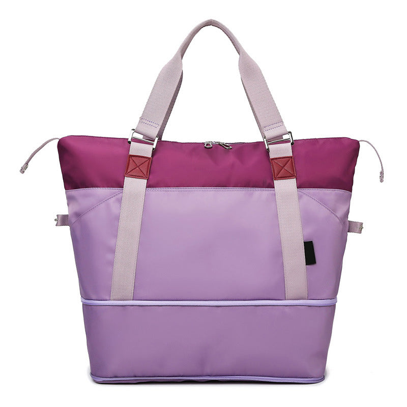 Contrasting Color Large Capacity Travel Bag