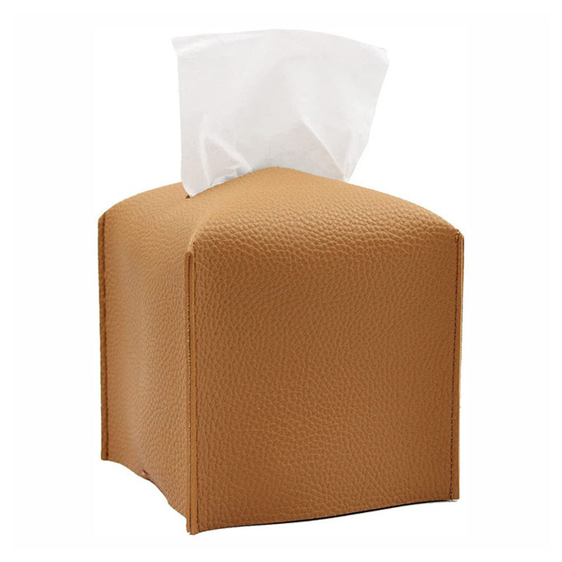 Square Leather Tissue Box Cover