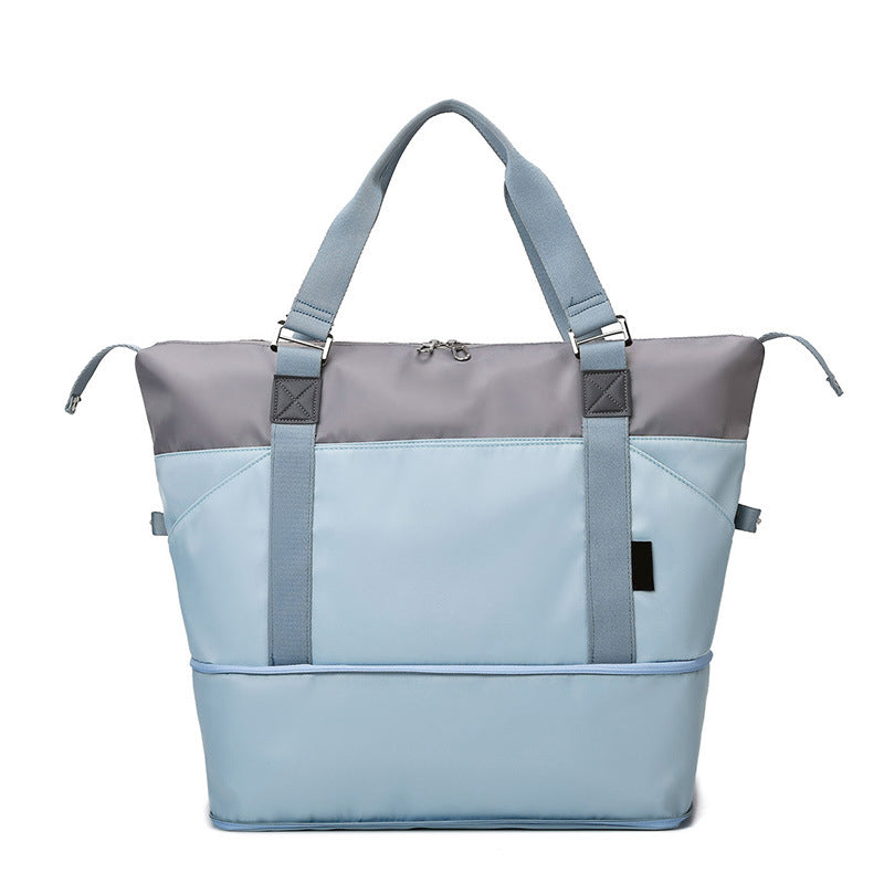 Contrasting Color Large Capacity Travel Bag