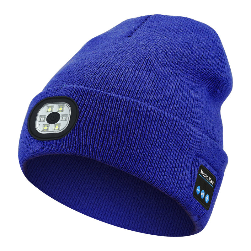 LED Bluetooth Warm Beanie Rechargeable Wireless Headset Hat Unisex