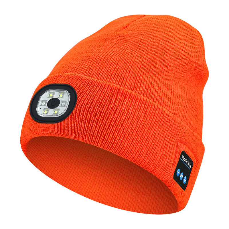 LED Bluetooth Warm Beanie Rechargeable Wireless Headset Hat Unisex