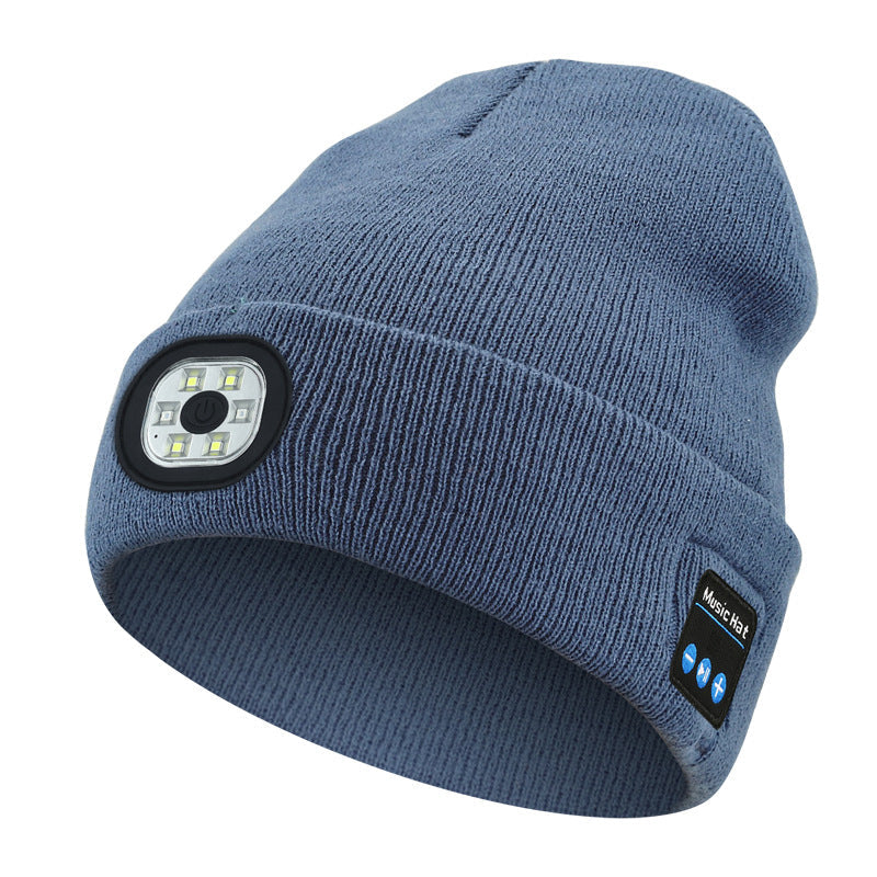 LED Bluetooth Warm Beanie Rechargeable Wireless Headset Hat Unisex