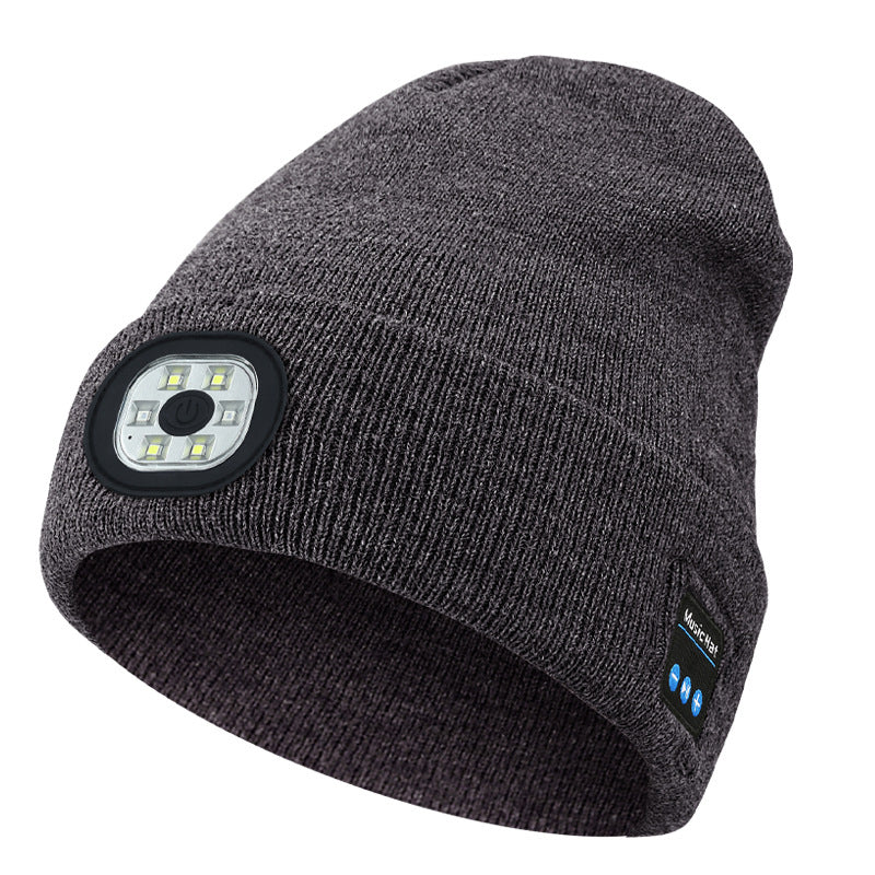 LED Bluetooth Warm Beanie Rechargeable Wireless Headset Hat Unisex