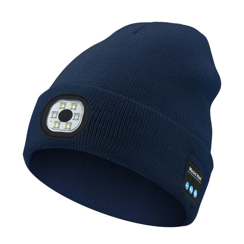 LED Bluetooth Warm Beanie Rechargeable Wireless Headset Hat Unisex