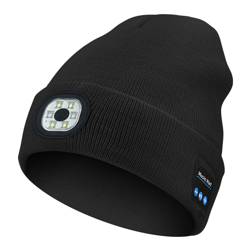 LED Bluetooth Warm Beanie Rechargeable Wireless Headset Hat Unisex