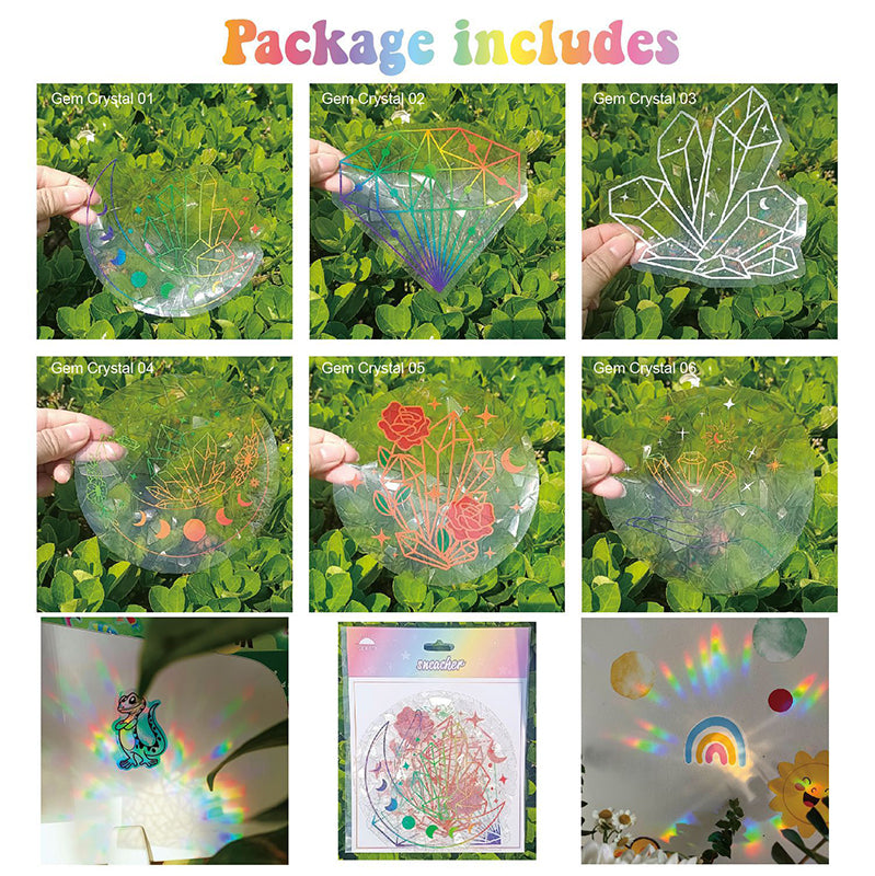 PVC animal colorful anti-collision glass sticker, 6 pcs