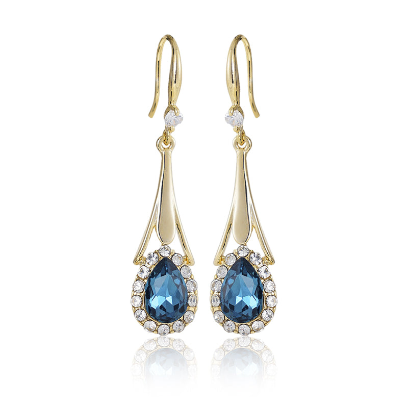 Blue Drop Crystal Earrings