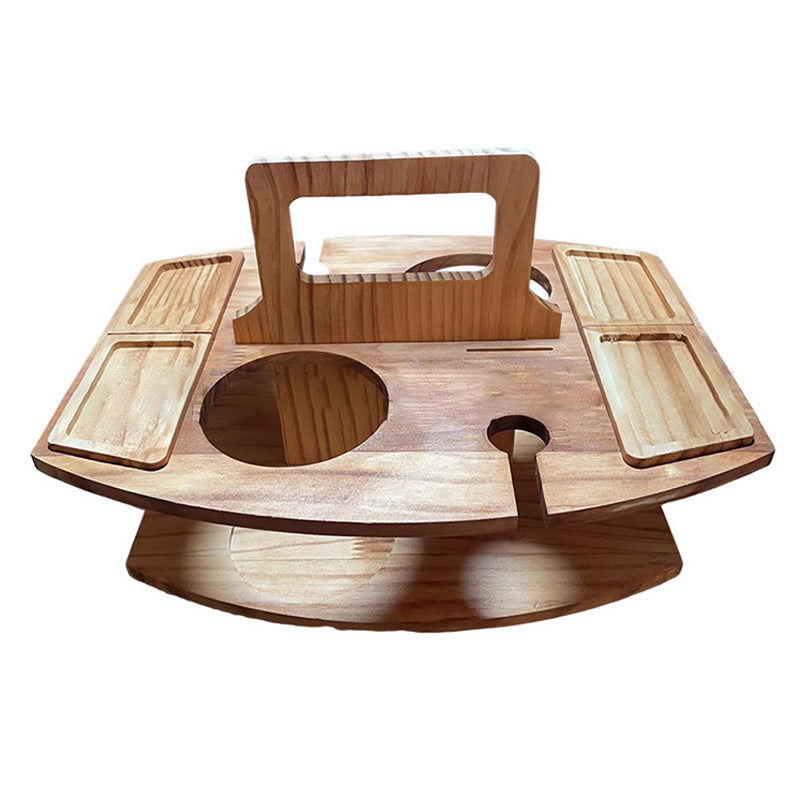 Portable Wooden Outdoor Picnic Wine Table