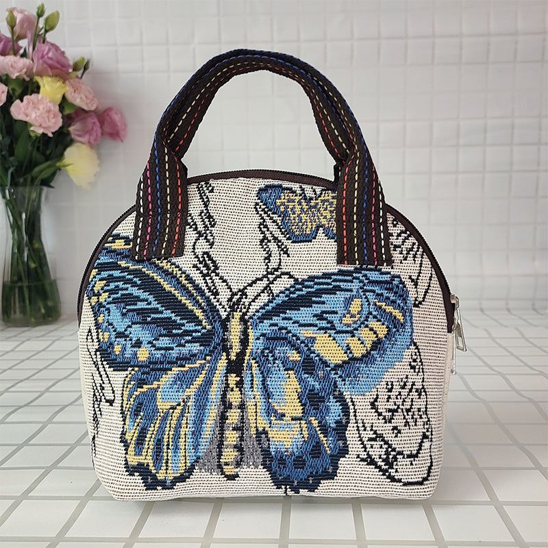 Embroidered Shell Canvas Bag