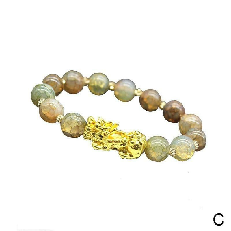 3D Hard Gold 99 Obsidian Sand Gold Pixiu Bracelet