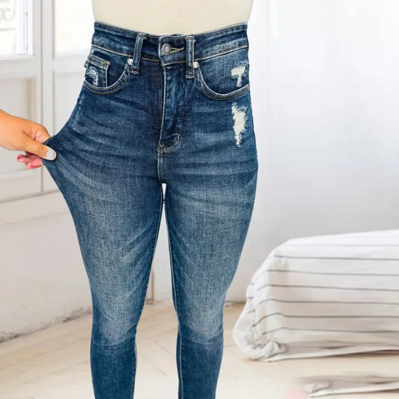 Blue Tummy Control Skinny Jeans