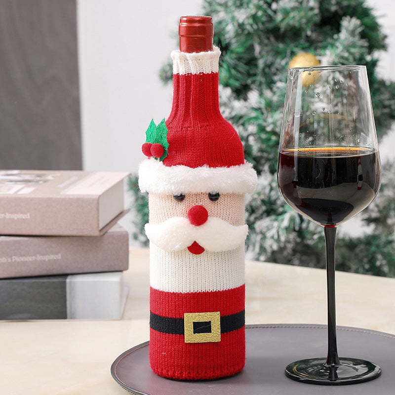 Christmas Decorative Santa Wine Bottle Cover