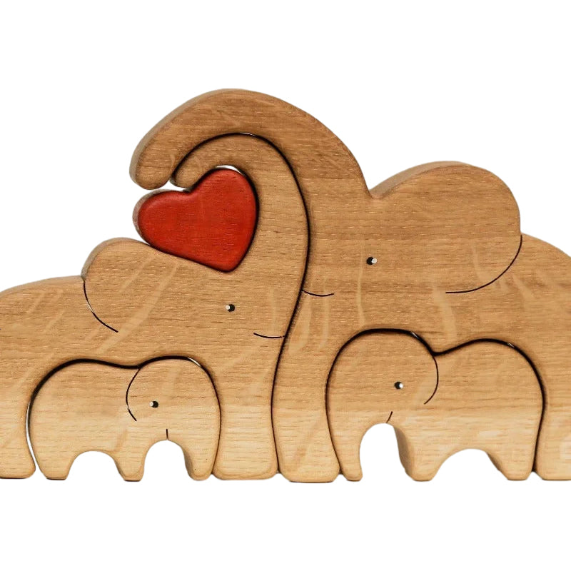 Wooden Elephant Family Puzzle