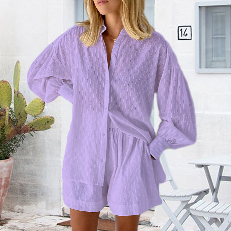 Jacquard Bubble Sleeve Suit