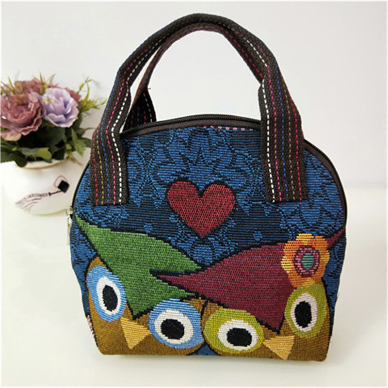 Embroidered Shell Canvas Bag