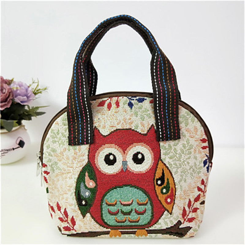 Embroidered Shell Canvas Bag