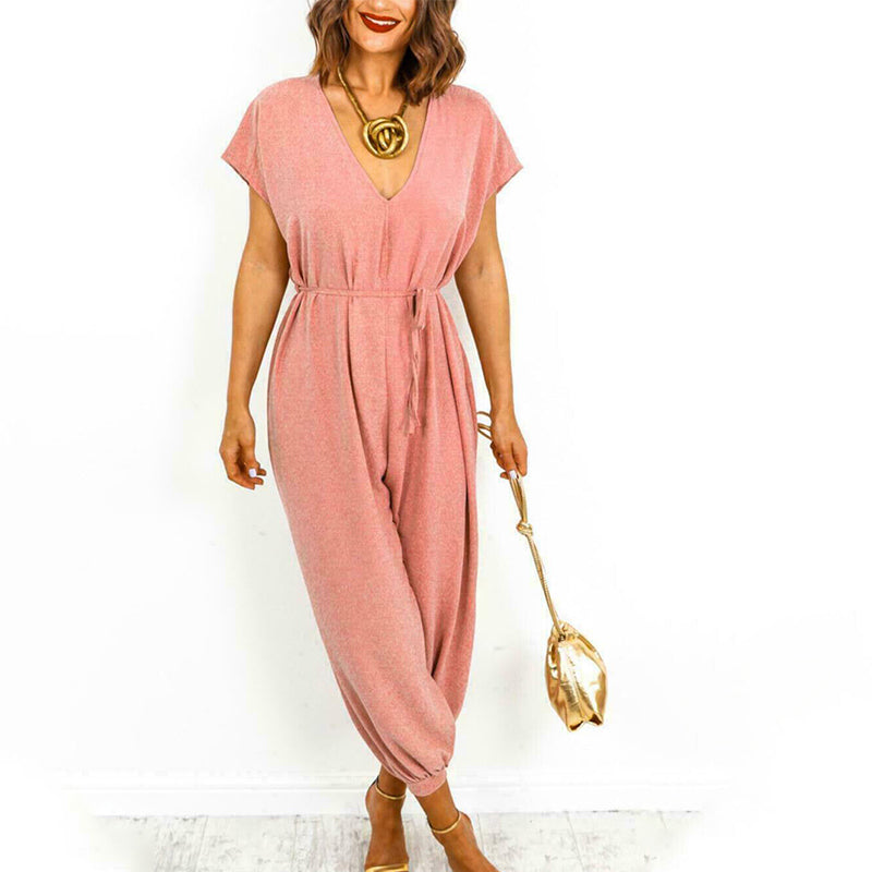 HAREM BELTED JUMPSUIT