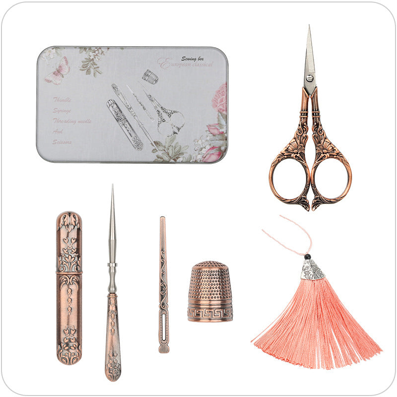 Vintage 5-Piece Set of Pointed Scissors