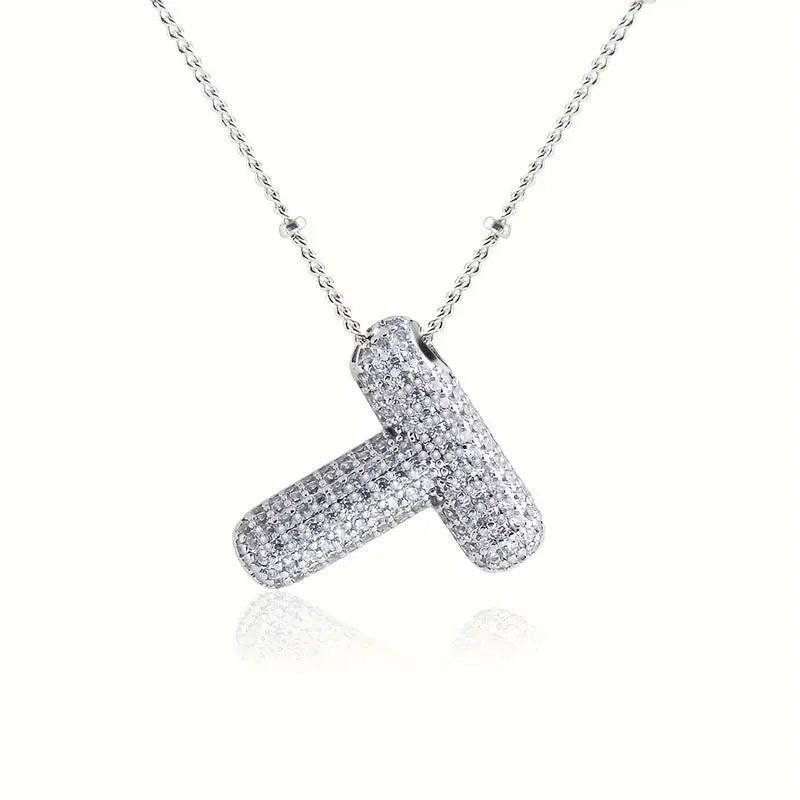 Alphabet Diamond Pendant Necklace