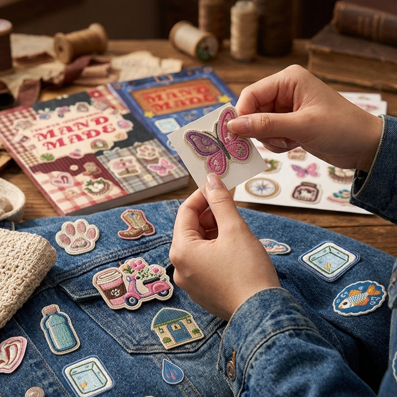 Faux embroidery stickers