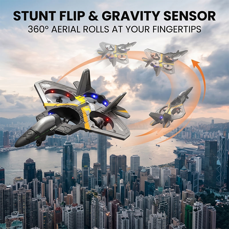 4-Motor RC Fighter Plane Toy with Gravity Control