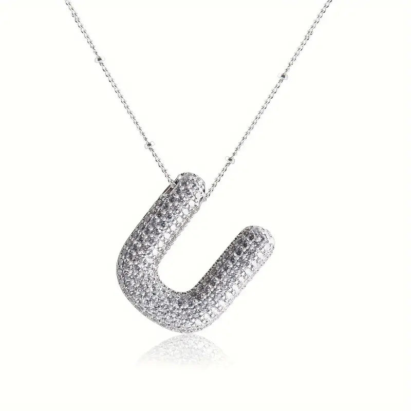 Alphabet Diamond Pendant Necklace