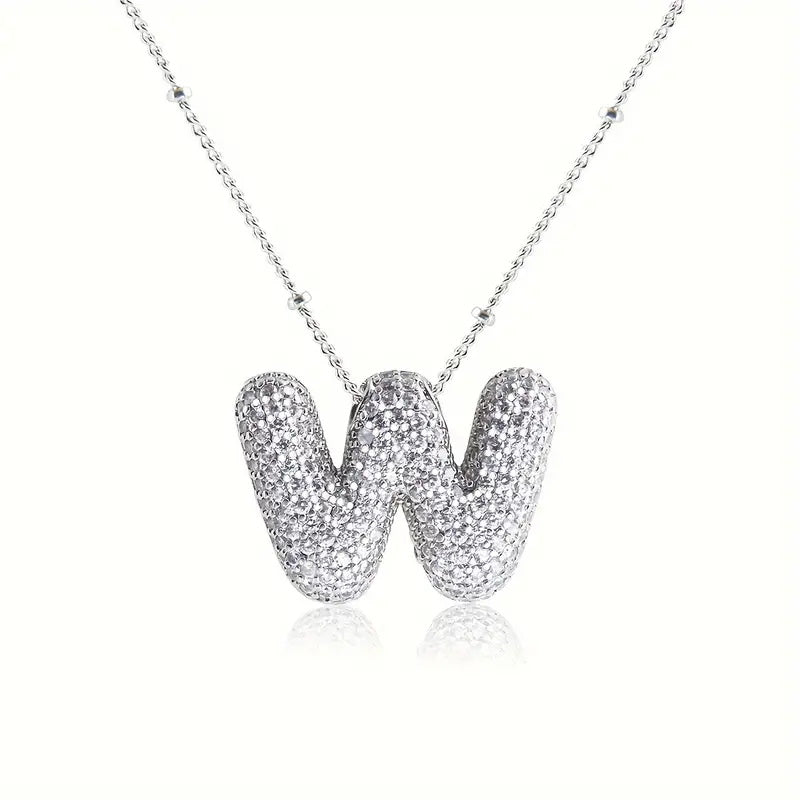 Alphabet Diamond Pendant Necklace